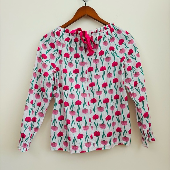 2 FOR $12 J. Crew tie back ruffle neck floral top size XXS - Picture 9 of 9
